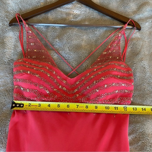 Pink beaded Cache Dress size 8 - Picture 6 of 8